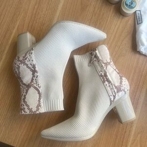 Pashion Footwear snakeskin ivory bootie (limited edition)